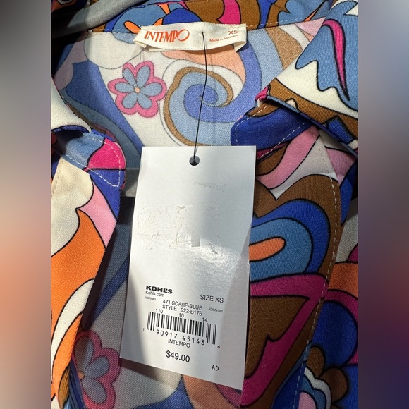 NWT INTEMPO Twist Front Crop Shirt Size XS - Picture 7 of 8